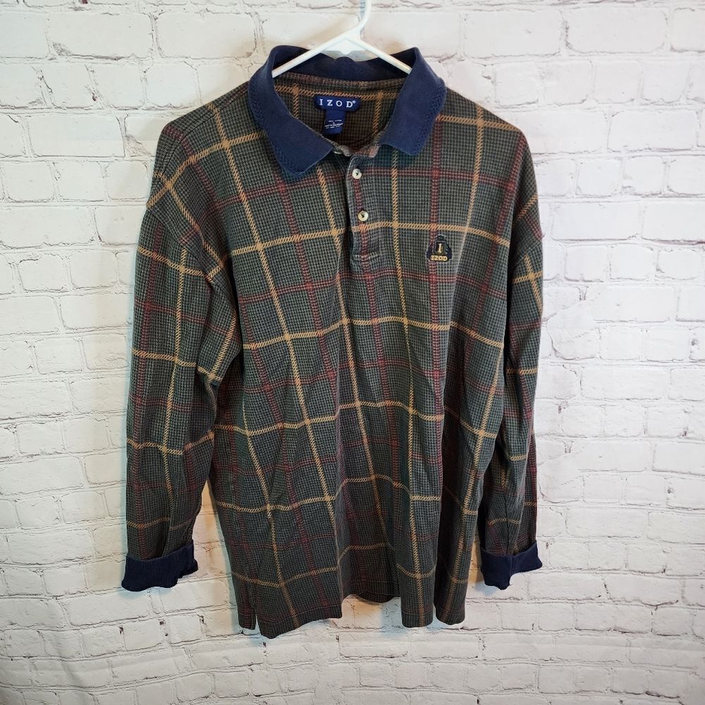 Men's Izod longsleeve button up shirt, size Large